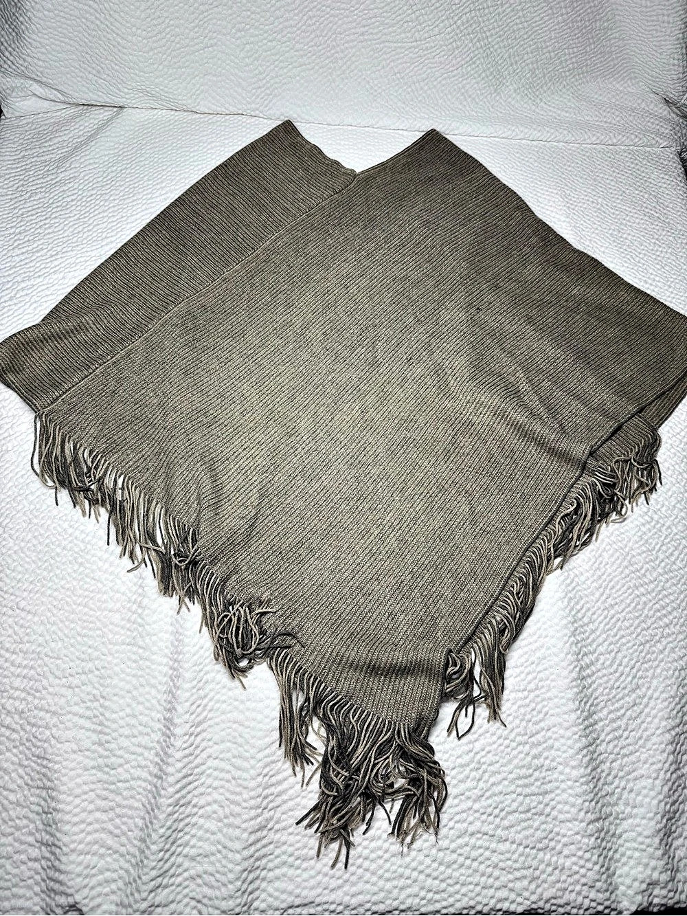 Madden Girl Tan Brown Knit Fringe Poncho One Size Cozy Fall